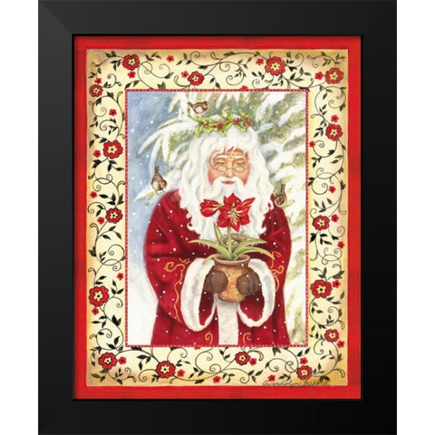 Father Christmas Black Modern Wood Framed Art Print by Babbitt, Gwendolyn