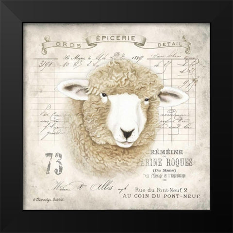 French Sheep Black Modern Wood Framed Art Print by Babbitt, Gwendolyn