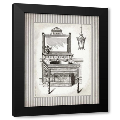 Victorian Sink Stripes I Black Modern Wood Framed Art Print with Double Matting by Babbitt, Gwendolyn