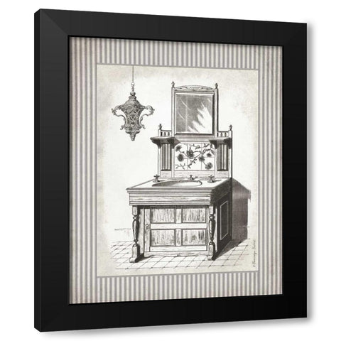Victorian Sink Stripes II Black Modern Wood Framed Art Print with Double Matting by Babbitt, Gwendolyn