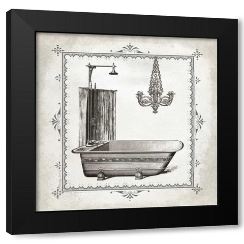 Tub and Chandelier I Black Modern Wood Framed Art Print with Double Matting by Babbitt, Gwendolyn