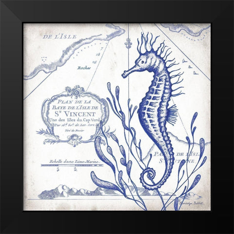 Seahorse on White II Black Modern Wood Framed Art Print by Babbitt, Gwendolyn