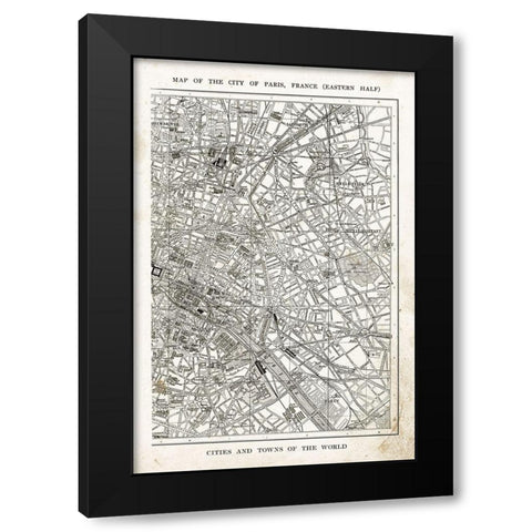 Paris Map II Black Modern Wood Framed Art Print by Babbitt, Gwendolyn