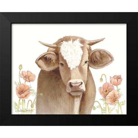Poppy Cow Black Modern Wood Framed Art Print by Babbitt, Gwendolyn