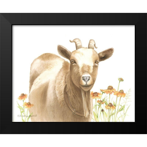 Daisy Goat Black Modern Wood Framed Art Print by Babbitt, Gwendolyn