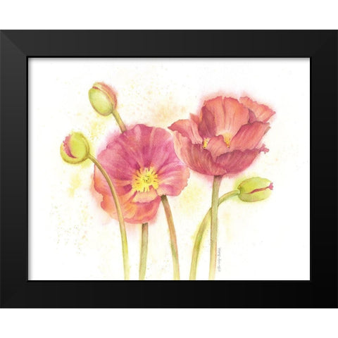 Happy Poppies Black Modern Wood Framed Art Print by Babbitt, Gwendolyn