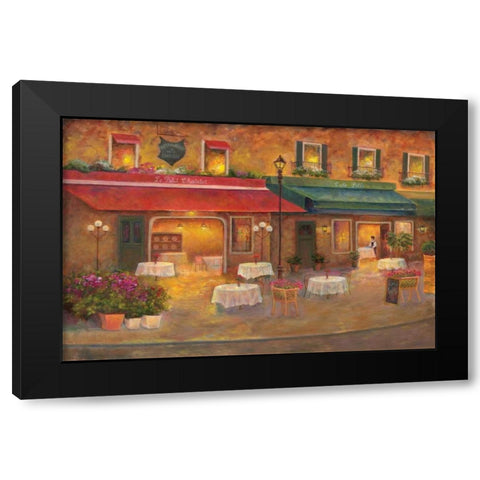 Dining in Paris I Black Modern Wood Framed Art Print with Double Matting by Bailey, Carol
