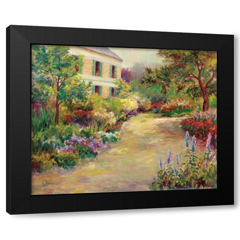 Monets House Black Modern Wood Framed Art Print with Double Matting by Bailey, Carol