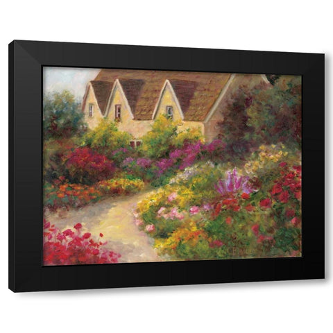 English Garden Black Modern Wood Framed Art Print with Double Matting by Bailey, Carol