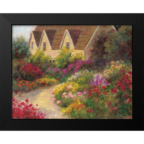 English Garden Black Modern Wood Framed Art Print by Bailey, Carol