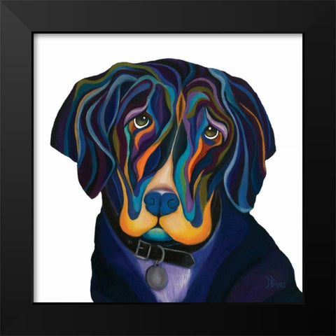 Black Lab Black Modern Wood Framed Art Print by Bucci, Debra