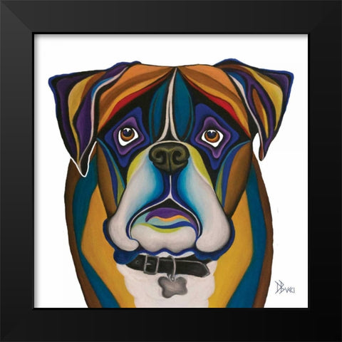 Boxer Black Modern Wood Framed Art Print by Bucci, Debra