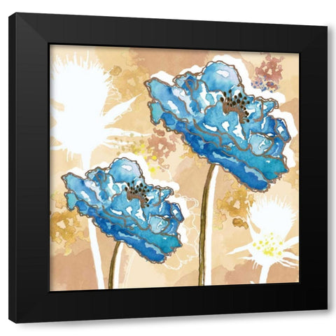 Golden Blue I Black Modern Wood Framed Art Print with Double Matting by Berrenson, Sara