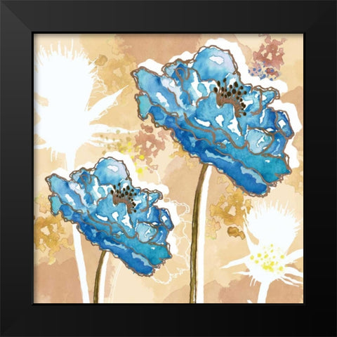 Golden Blue I Black Modern Wood Framed Art Print by Berrenson, Sara
