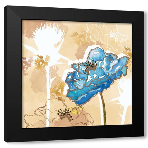 Golden Blue II Black Modern Wood Framed Art Print with Double Matting by Berrenson, Sara