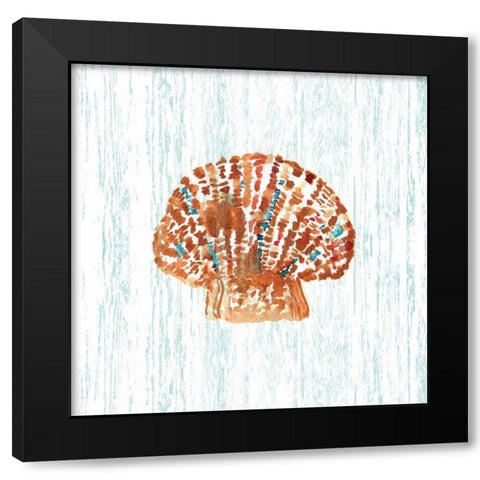 Beachcomber On Blue II Black Modern Wood Framed Art Print by Berrenson, Sara