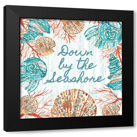 Beachcomber Sign II Black Modern Wood Framed Art Print by Berrenson, Sara
