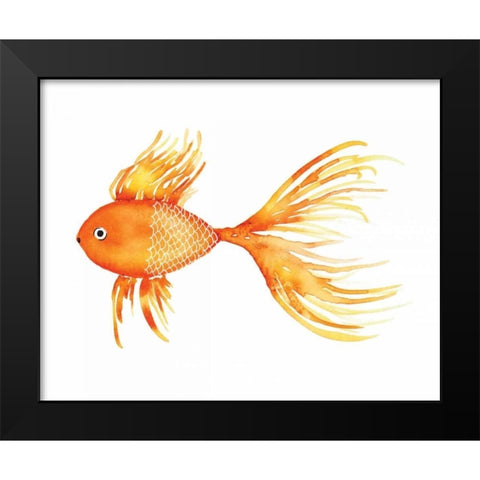Deep Sea Yellow Fish Black Modern Wood Framed Art Print by Berrenson, Sara