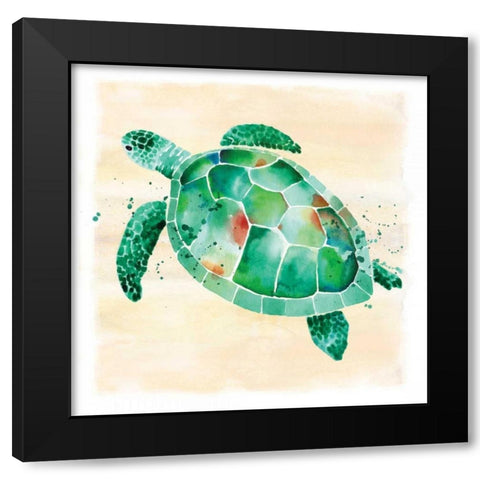 Sea Turtle Black Modern Wood Framed Art Print with Double Matting by Berrenson, Sara