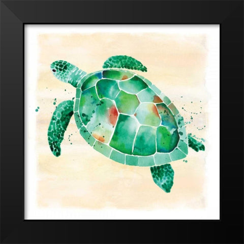 Sea Turtle Black Modern Wood Framed Art Print by Berrenson, Sara