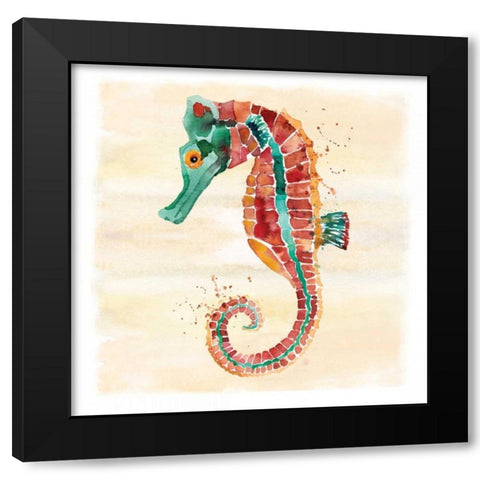 Seahorse Black Modern Wood Framed Art Print with Double Matting by Berrenson, Sara