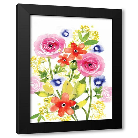 Rose Rhapsody I Black Modern Wood Framed Art Print with Double Matting by Berrenson, Sara