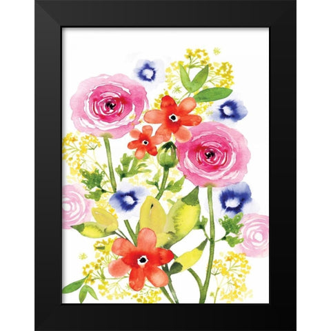 Rose Rhapsody I Black Modern Wood Framed Art Print by Berrenson, Sara