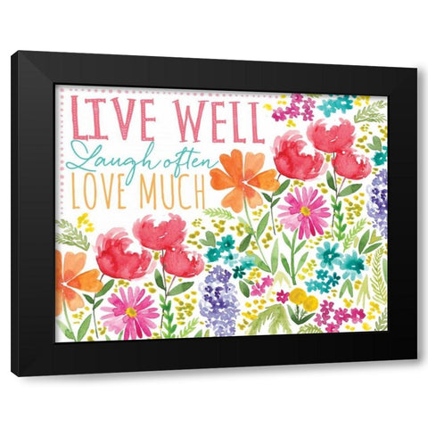 Live Well Black Modern Wood Framed Art Print with Double Matting by Berrenson, Sara