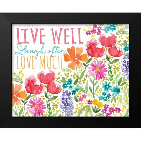 Live Well Black Modern Wood Framed Art Print by Berrenson, Sara