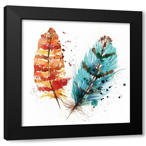 Feathers II Black Modern Wood Framed Art Print by Berrenson, Sara