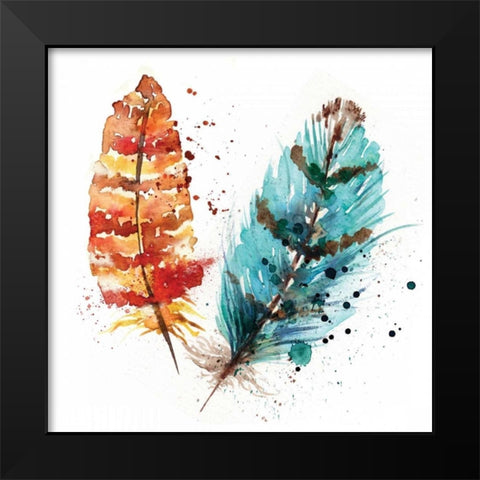 Feathers II Black Modern Wood Framed Art Print by Berrenson, Sara