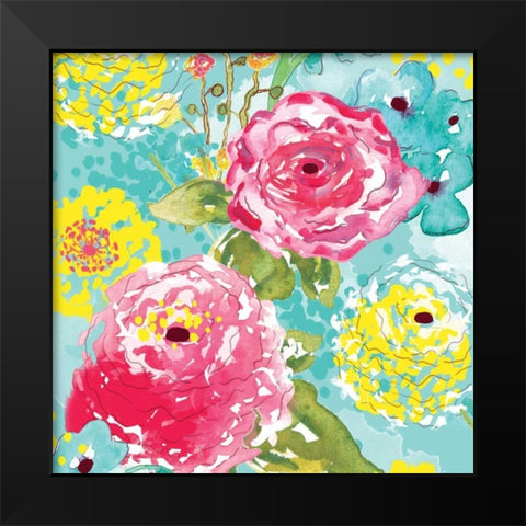 Spring Fling Medley II Black Modern Wood Framed Art Print by Berrenson, Sara