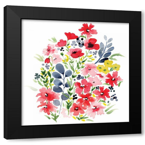 Spring Blooms Sq I Black Modern Wood Framed Art Print with Double Matting by Berrenson, Sara