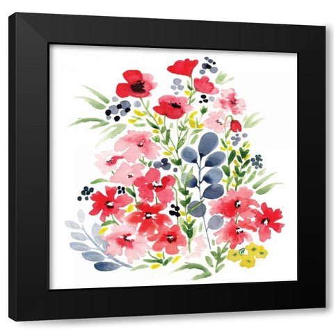 Spring Blooms Sq II Black Modern Wood Framed Art Print with Double Matting by Berrenson, Sara