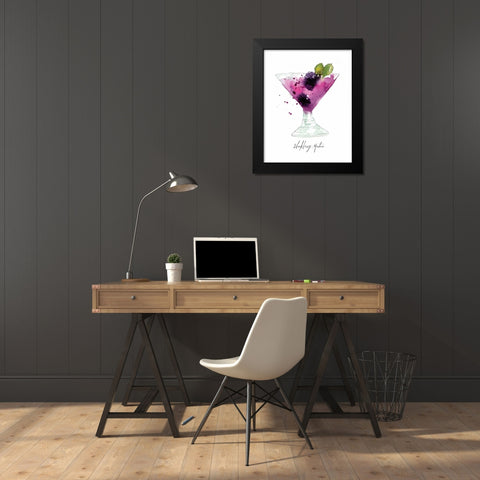 Blackberry Martini Black Modern Wood Framed Art Print by Berrenson, Sara