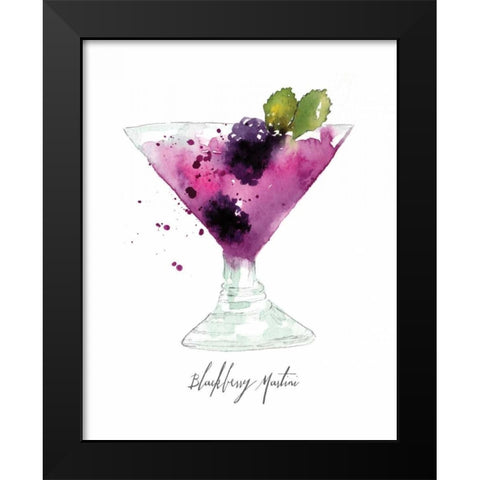Blackberry Martini Black Modern Wood Framed Art Print by Berrenson, Sara