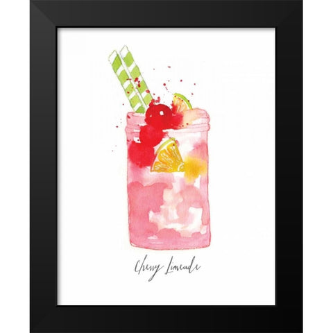 Cherry Limeade Black Modern Wood Framed Art Print by Berrenson, Sara