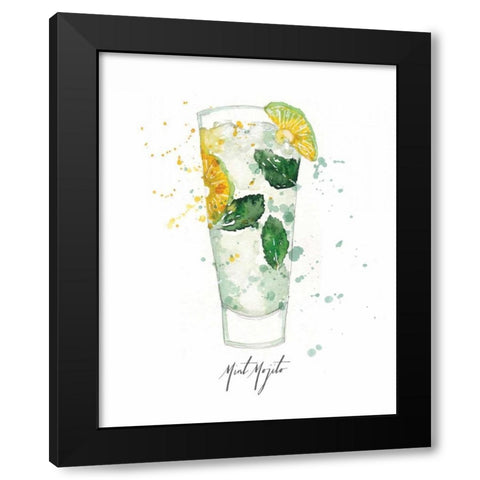 Mint Mojito Black Modern Wood Framed Art Print with Double Matting by Berrenson, Sara