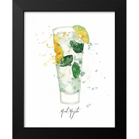 Mint Mojito Black Modern Wood Framed Art Print by Berrenson, Sara
