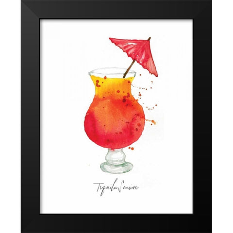 Tequila Sunrise Black Modern Wood Framed Art Print by Berrenson, Sara
