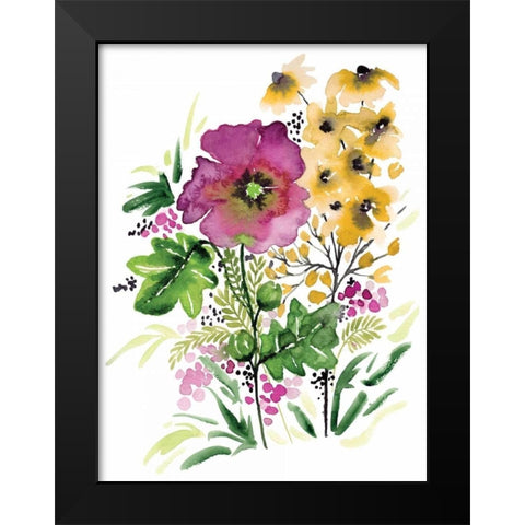 Purple Bliss Black Modern Wood Framed Art Print by Berrenson, Sara