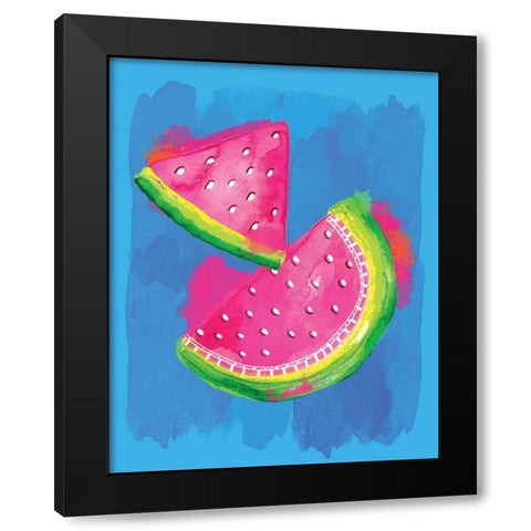 Watermelon Black Modern Wood Framed Art Print by Berrenson, Sara