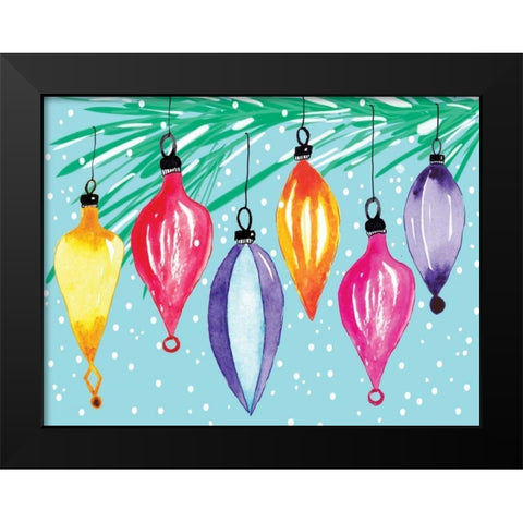 Retro Ornaments Black Modern Wood Framed Art Print by Berrenson, Sara