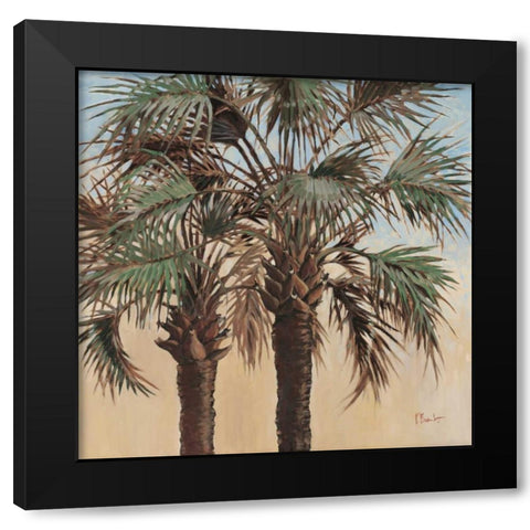 Twin Palms Black Modern Wood Framed Art Print by Brent, Paul