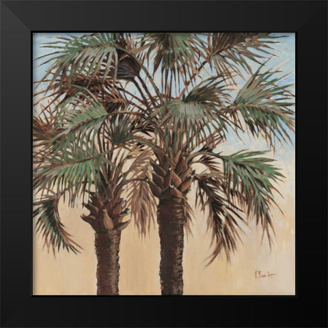 Twin Palms Black Modern Wood Framed Art Print by Brent, Paul