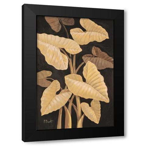 Tropical Leaves Black Modern Wood Framed Art Print by Brent, Paul
