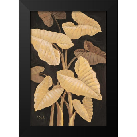 Tropical Leaves Black Modern Wood Framed Art Print by Brent, Paul