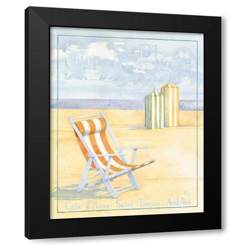 Sur la Plage Black Modern Wood Framed Art Print with Double Matting by Brent, Paul
