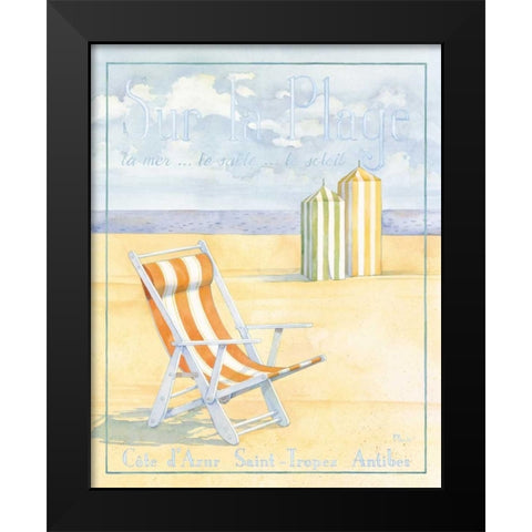Sur la Plage Black Modern Wood Framed Art Print by Brent, Paul