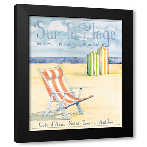 Sur la Plage Black Modern Wood Framed Art Print with Double Matting by Brent, Paul